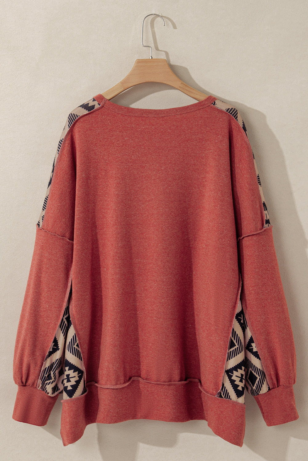 Plus Size Burl Patchwork Sweatshirt