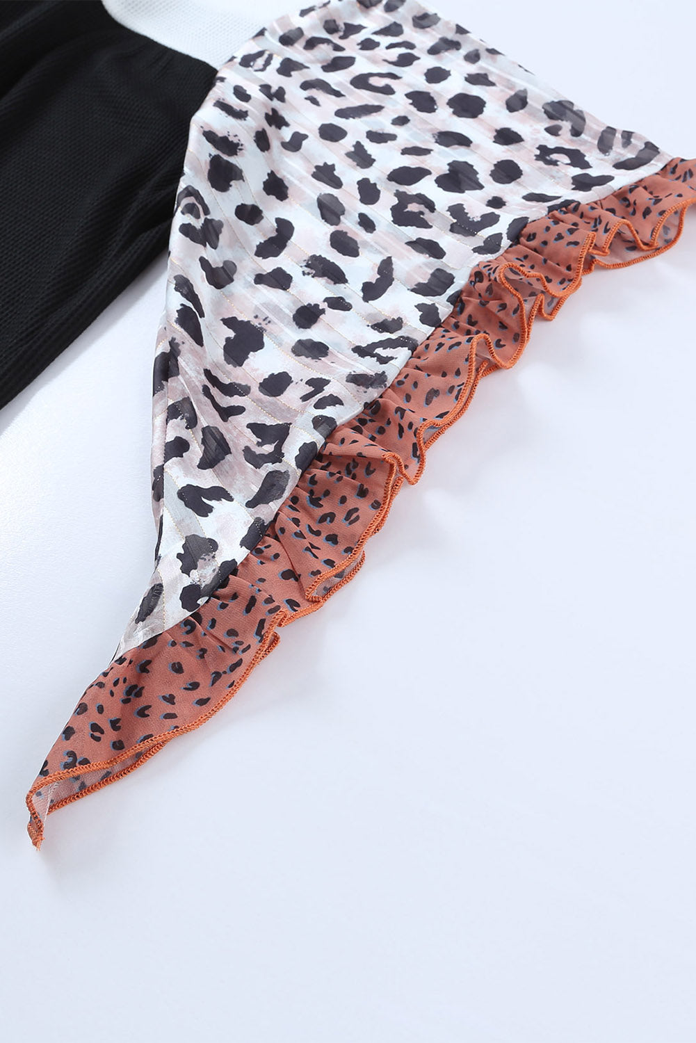 Waffle Animal Ruffle Plus Size Top