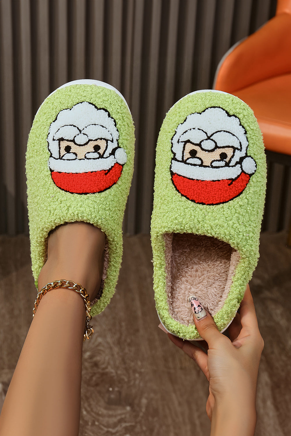 Christmas Santa Claus Plush Slippers