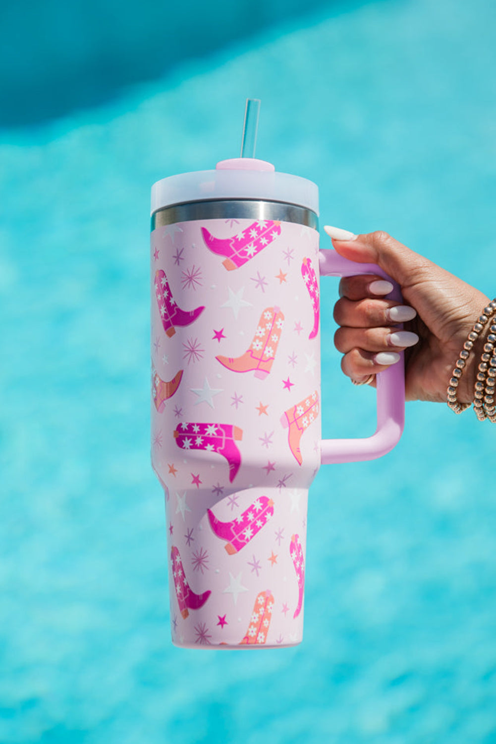 Star Boot Print Tumbler with Straw 40oz