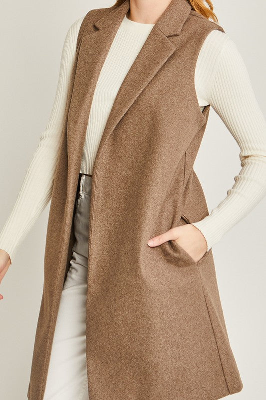 Fleece Long Line Vest