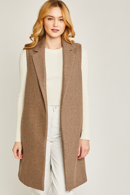 Fleece Long Line Vest