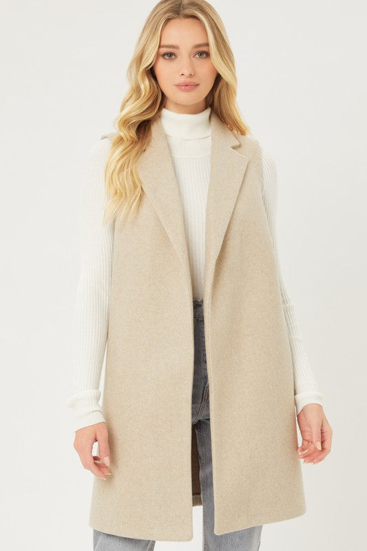 Fleece Long Line Vest