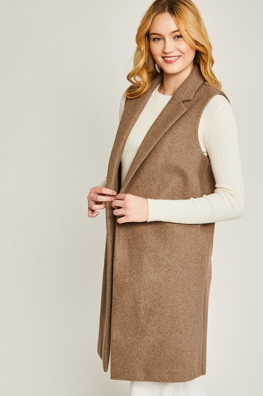 Fleece Long Line Vest