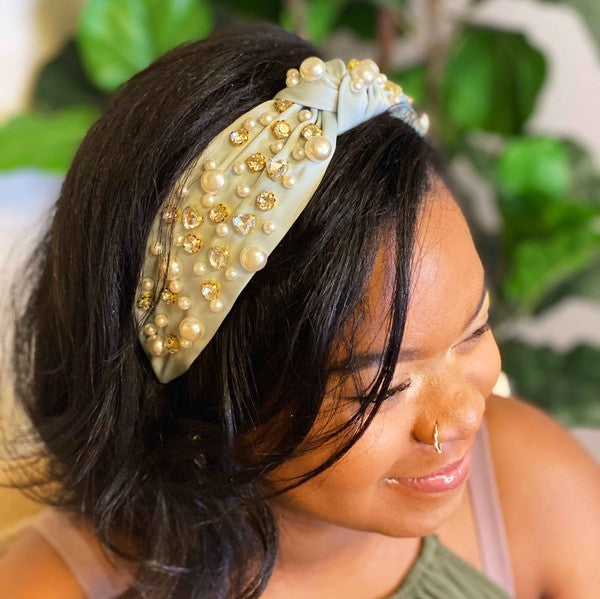 Jeweled Satin Headband