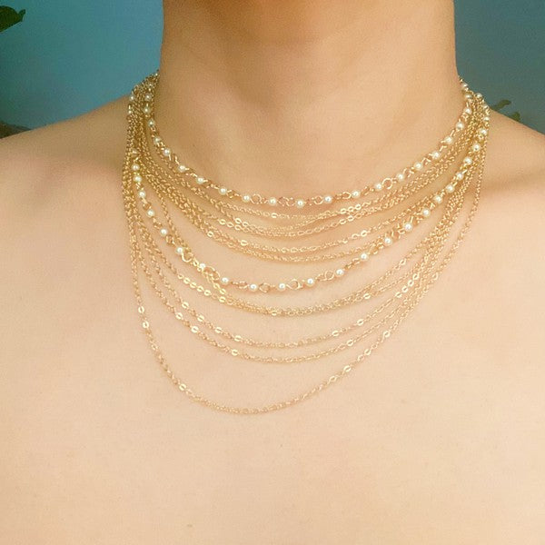 Draping Pearl And Chain Necklace