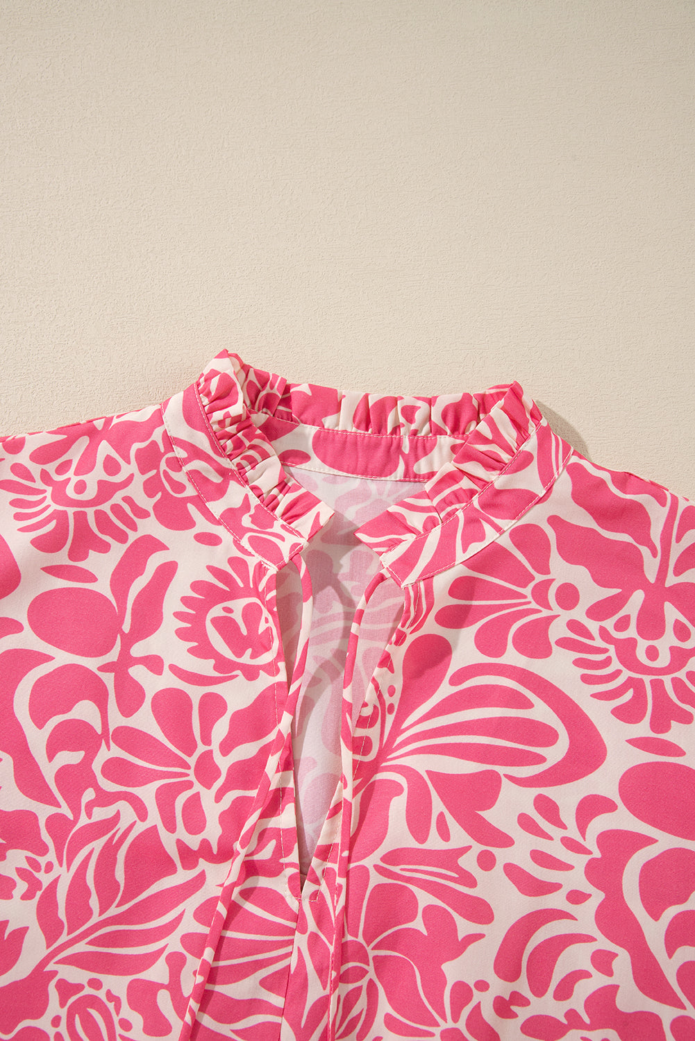 Pink Plus Size Floral Blouse