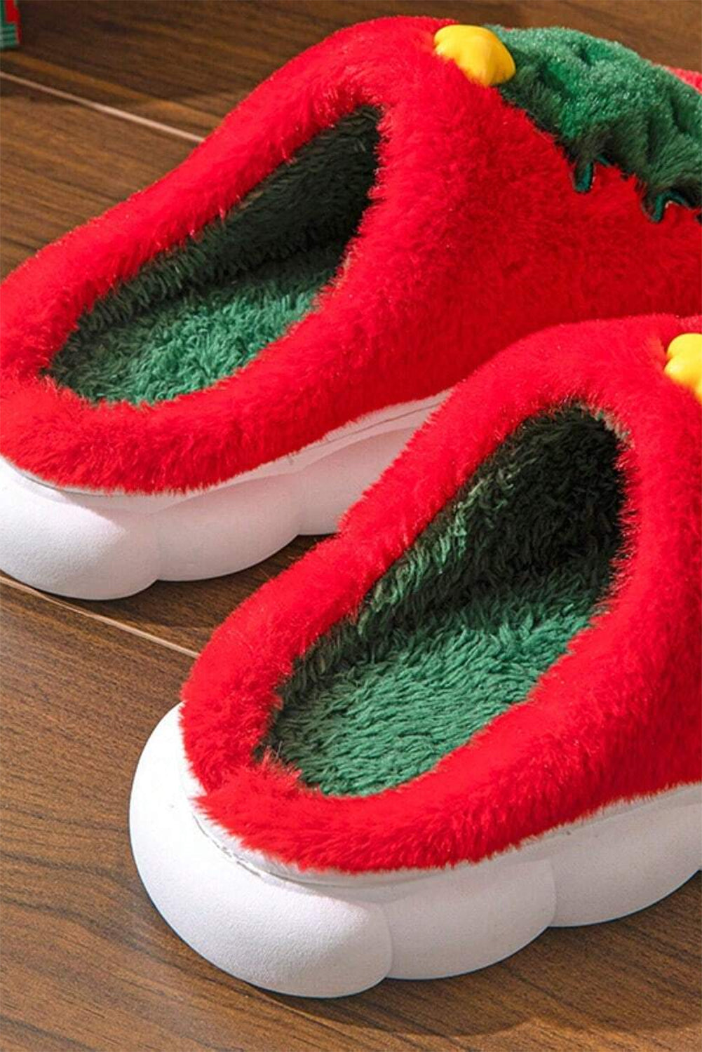 Christmas Tree Plush Slippers