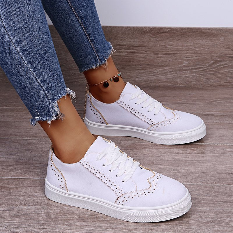 Lace-Up Flat Sneakers