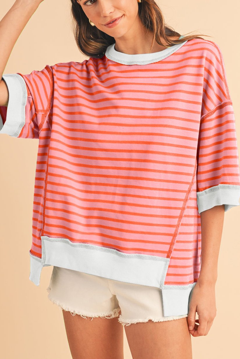 Stripe Drop Sleeve Top