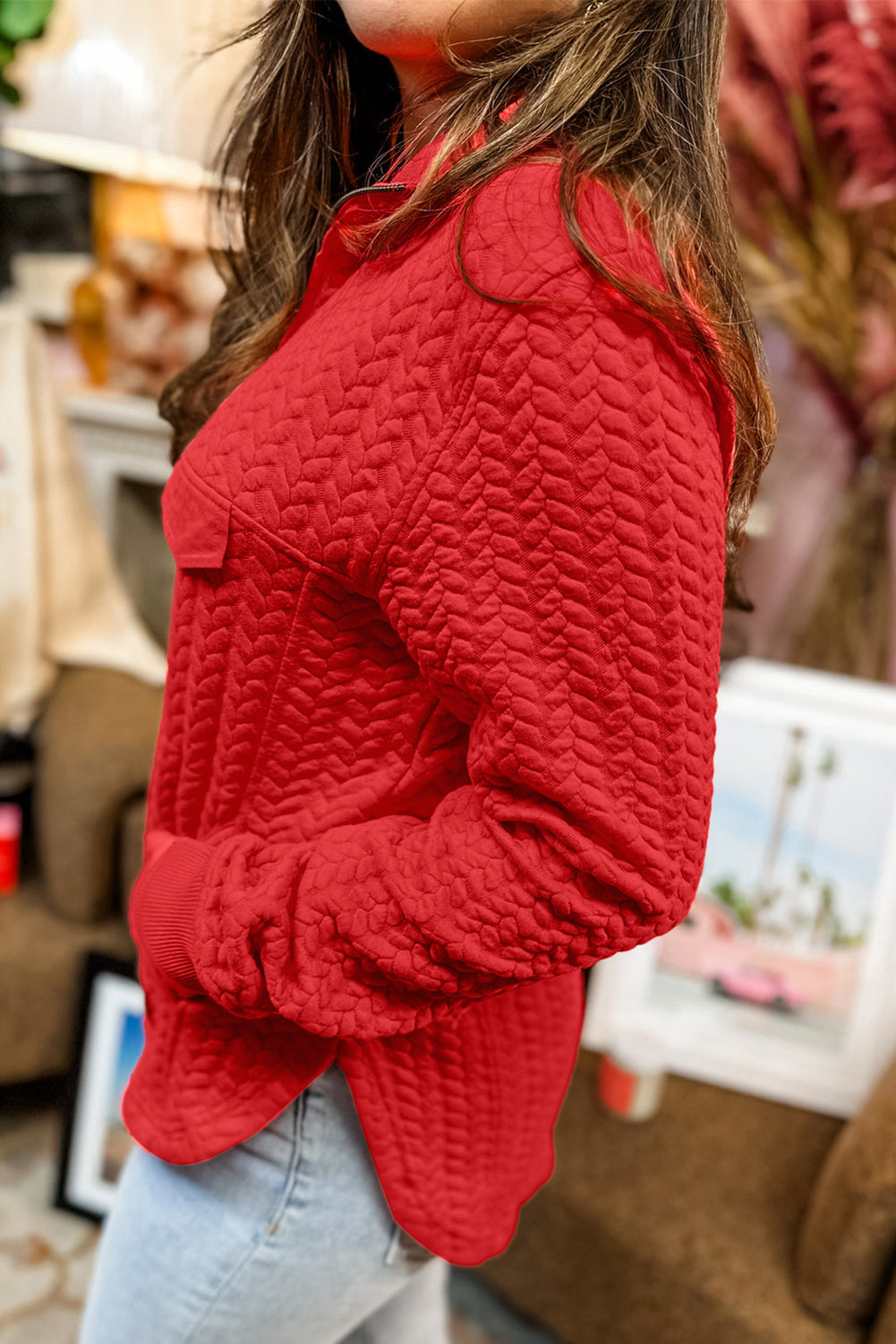 Plus Size Textured Pullover