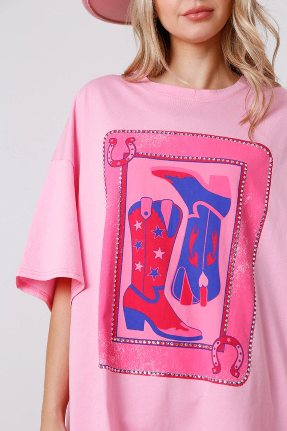 Pink Boots Card Oversized T-Shirt