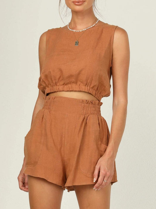 Sleeveless Top and Shorts Set