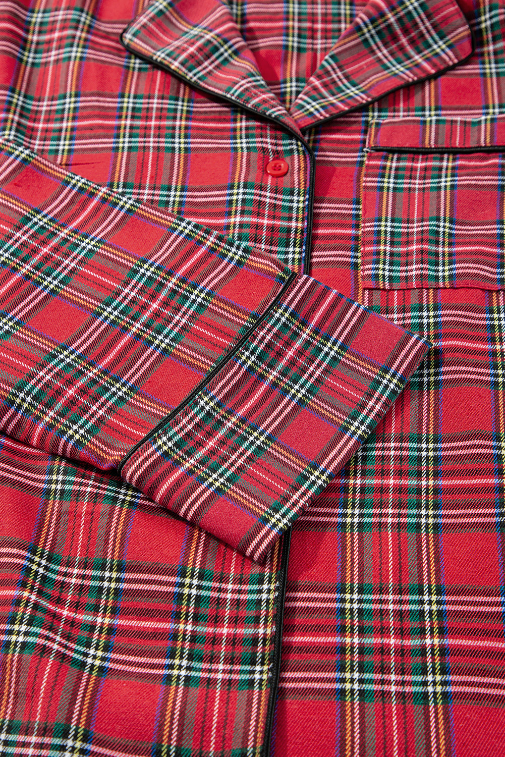 Plus Size Red Plaid Pajama Set