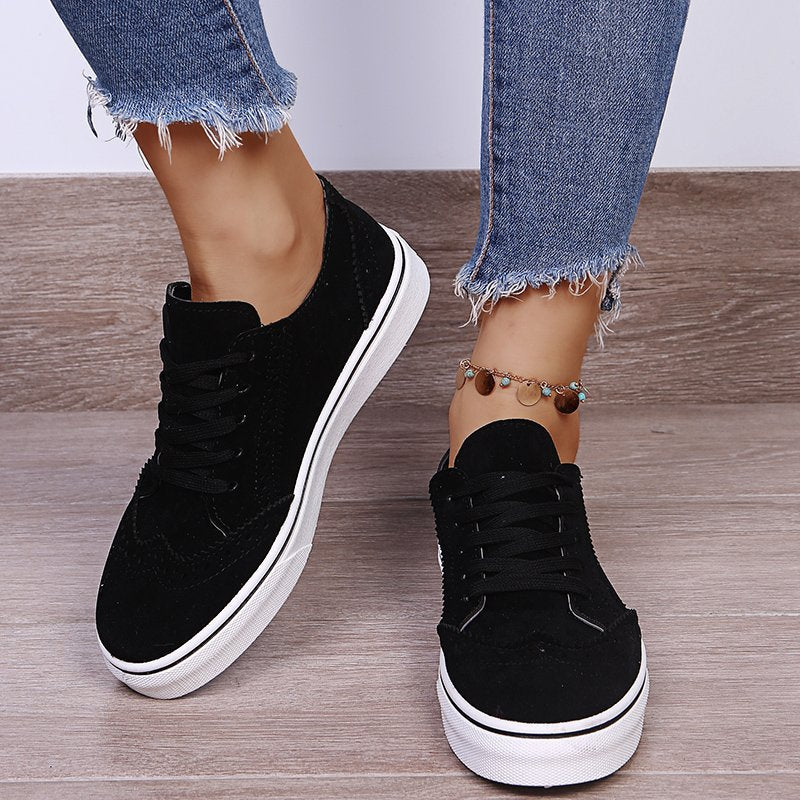 Lace-Up Flat Sneakers