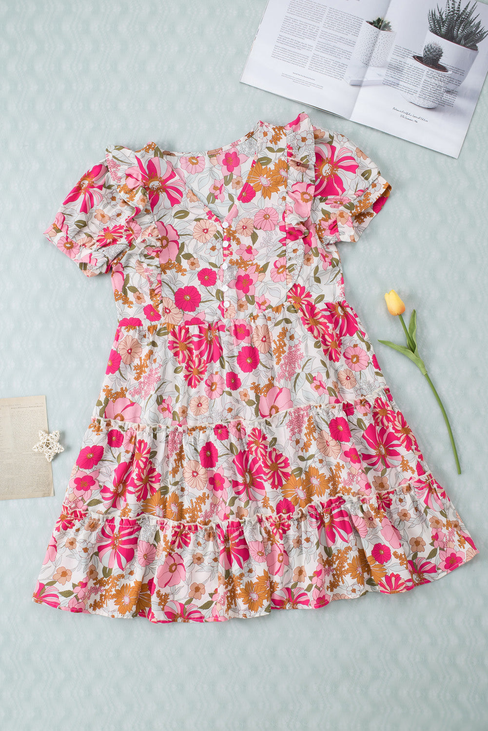 Floral Tiered Shift Dress