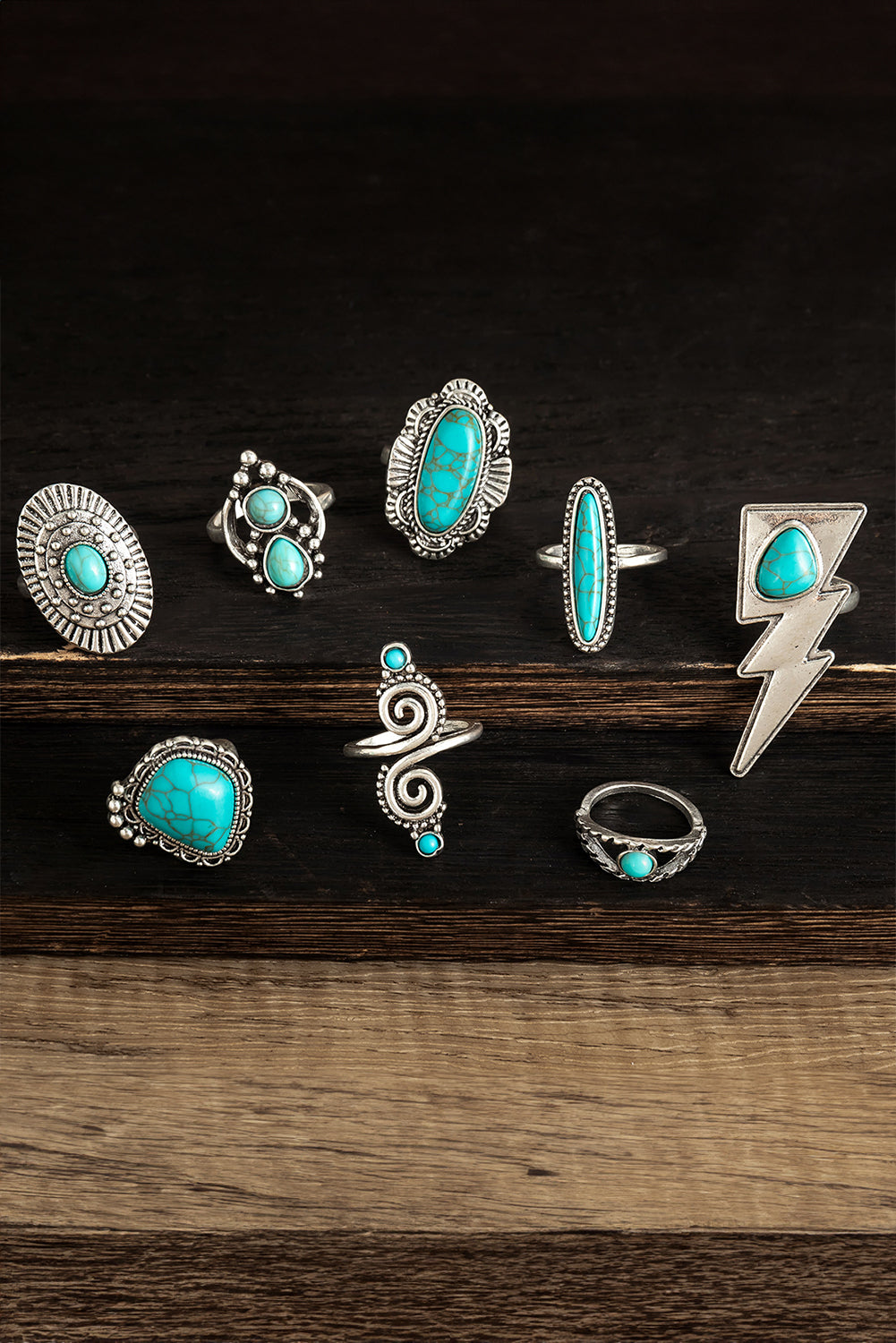 8pcs Vintage Ring Set