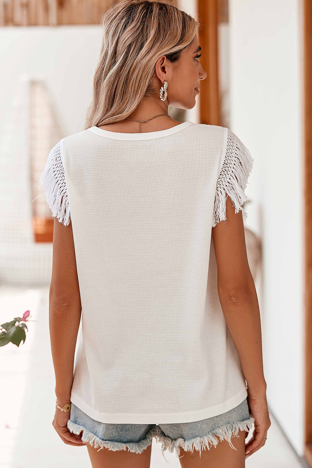 Boho Fringe Shoulder Sleeveless Shirt