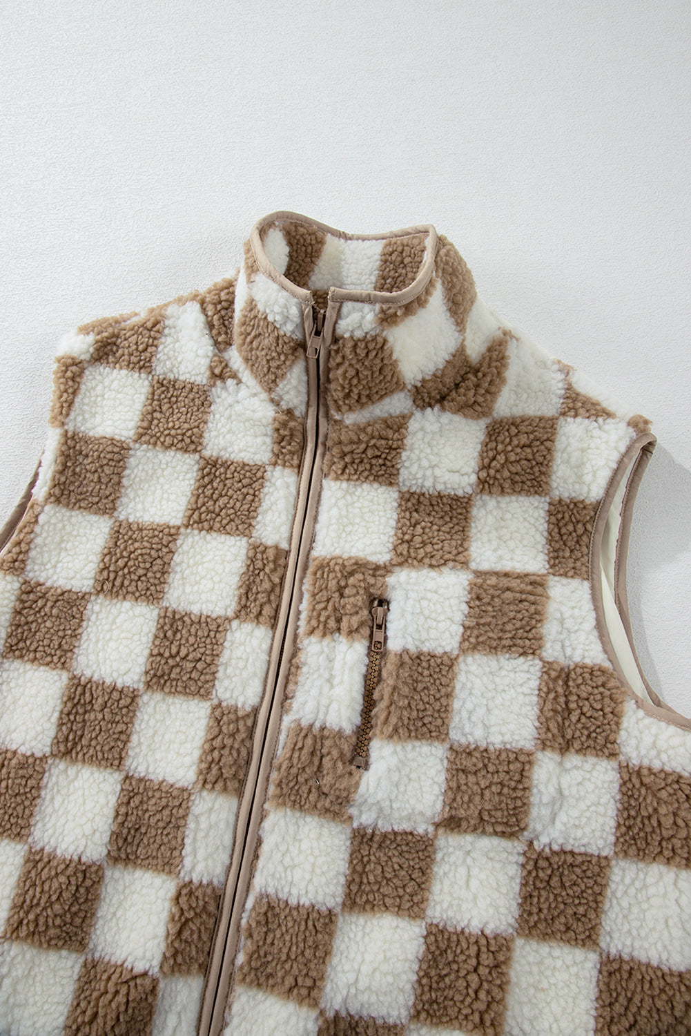 Checkered Sherpa Vest