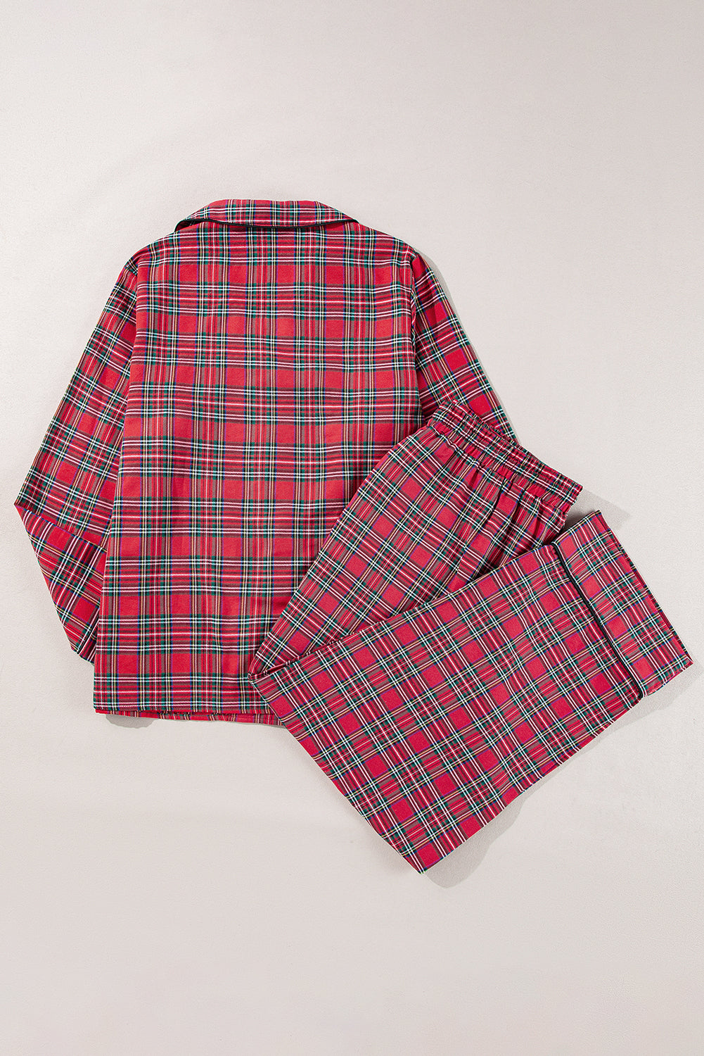 Plus Size Red Plaid Pajama Set