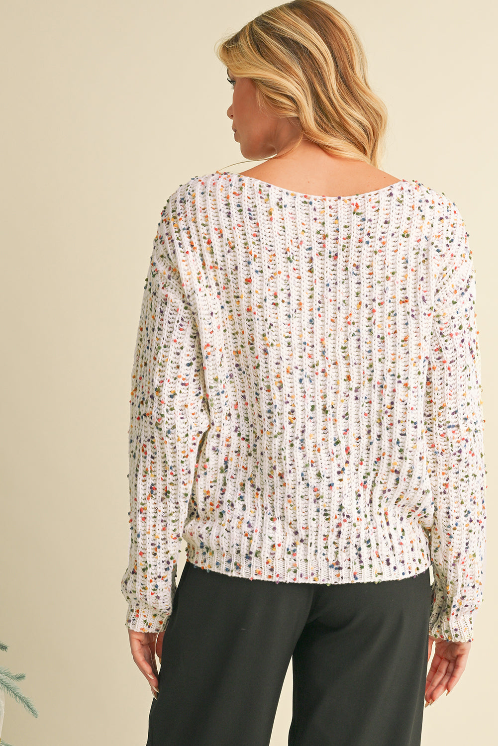 Confetti Reversible Twist Sweater