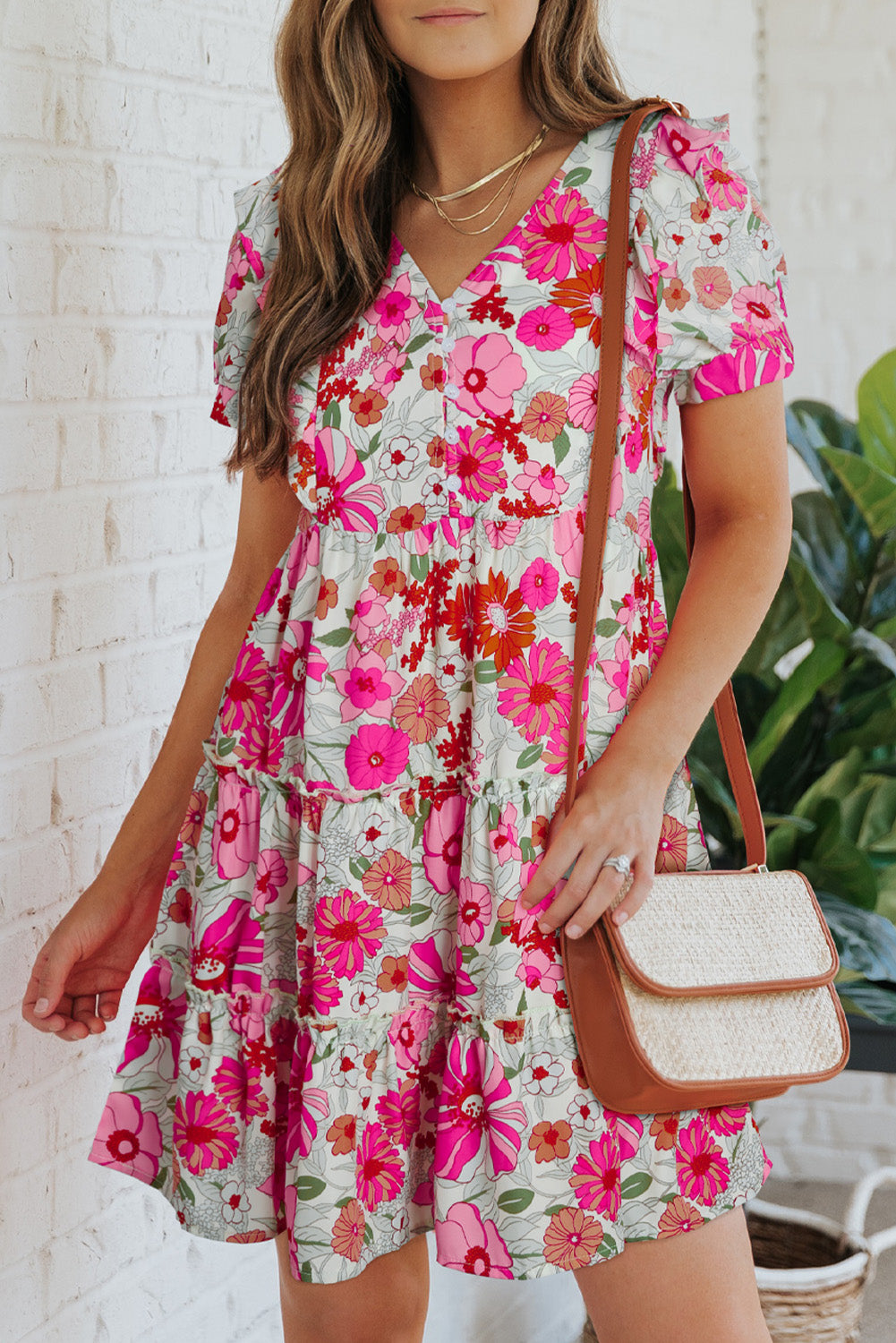 Floral Tiered Shift Dress