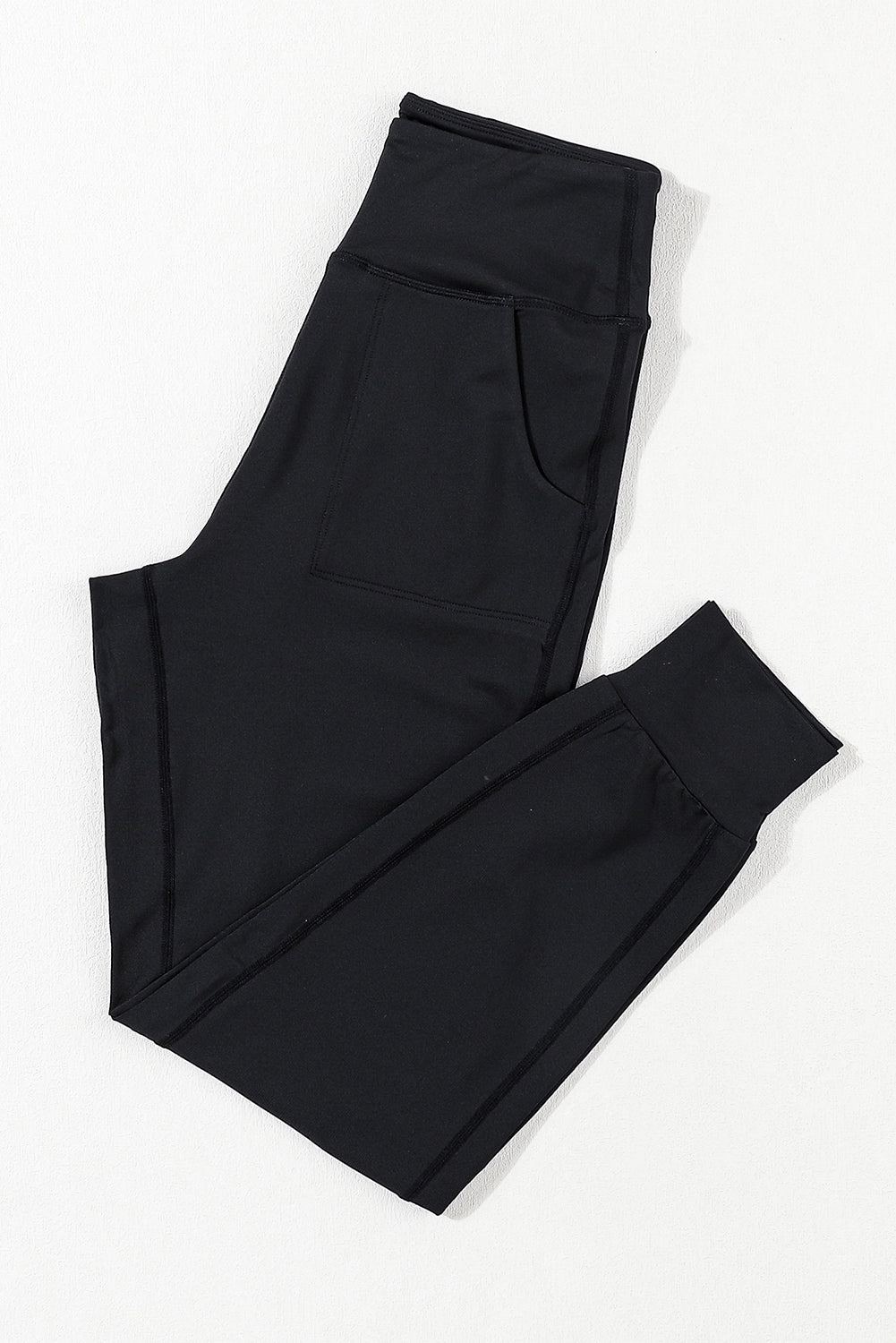 Black High Waist Pocketed Joggers