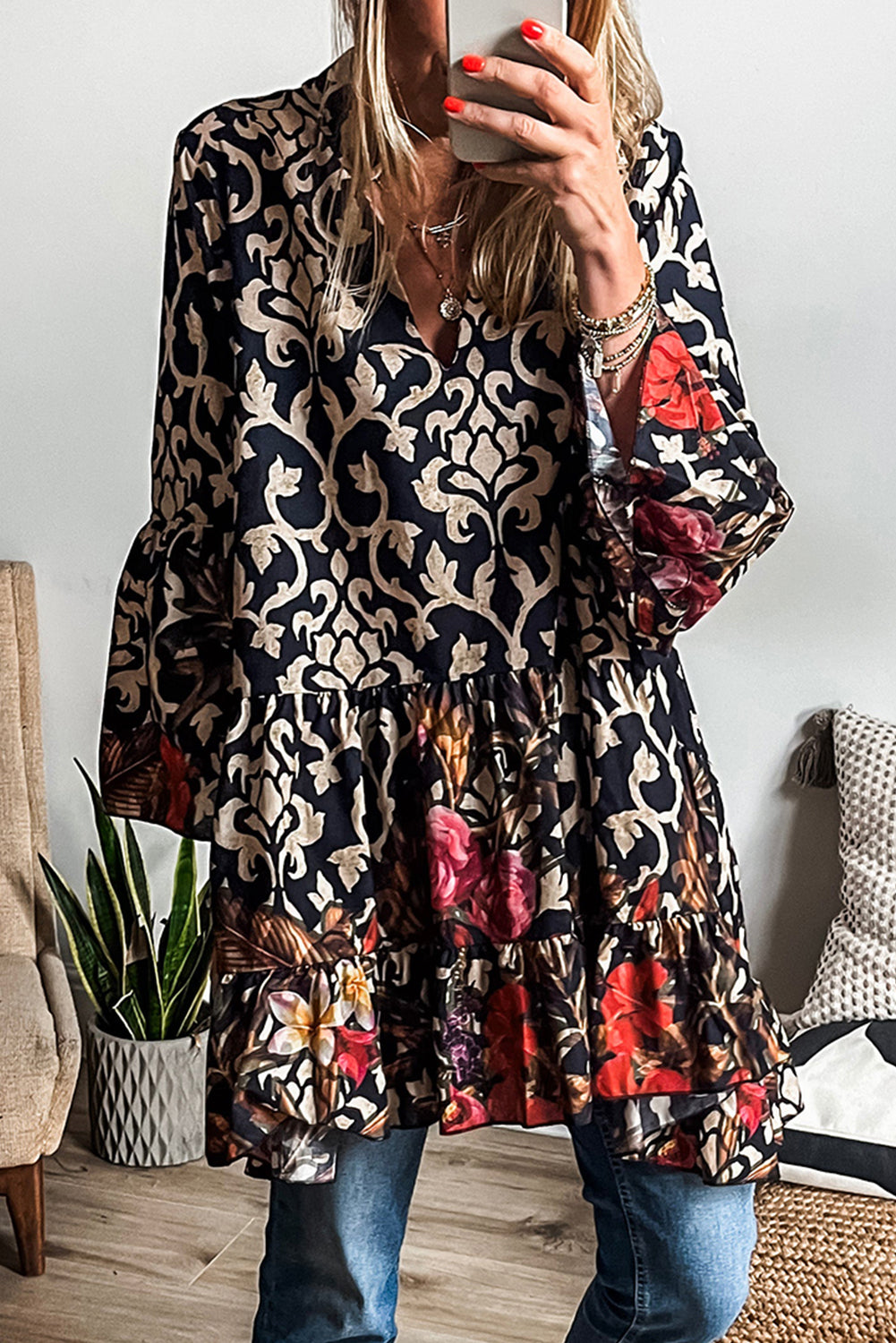 Printed Tiered Tunic