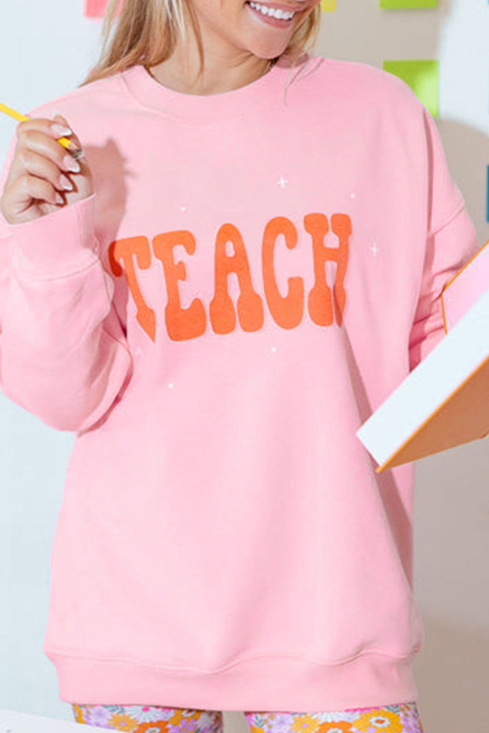 TEACH Graphic Drop Shoulder Sweatshirt