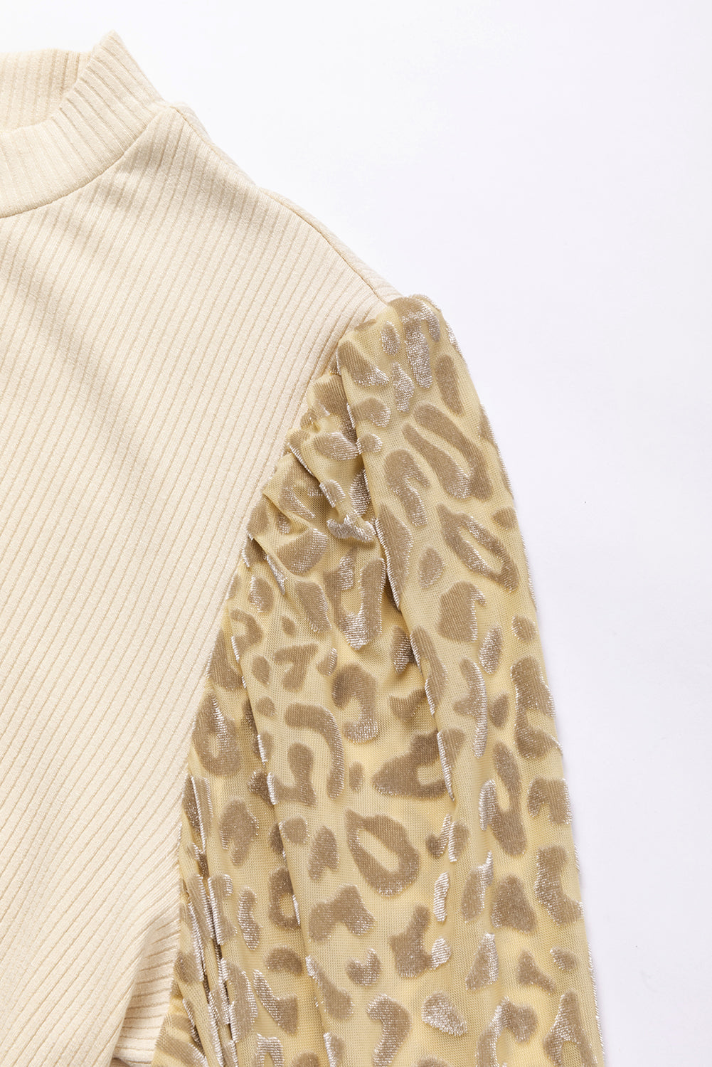 Leopard Print Long Sleeve Knit Blouse