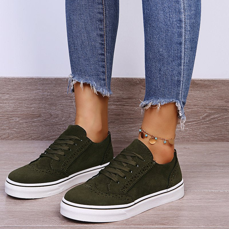 Lace-Up Flat Sneakers