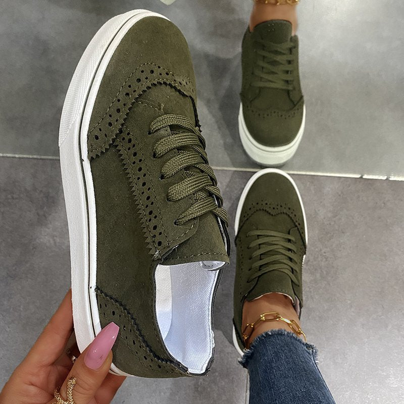 Lace-Up Flat Sneakers