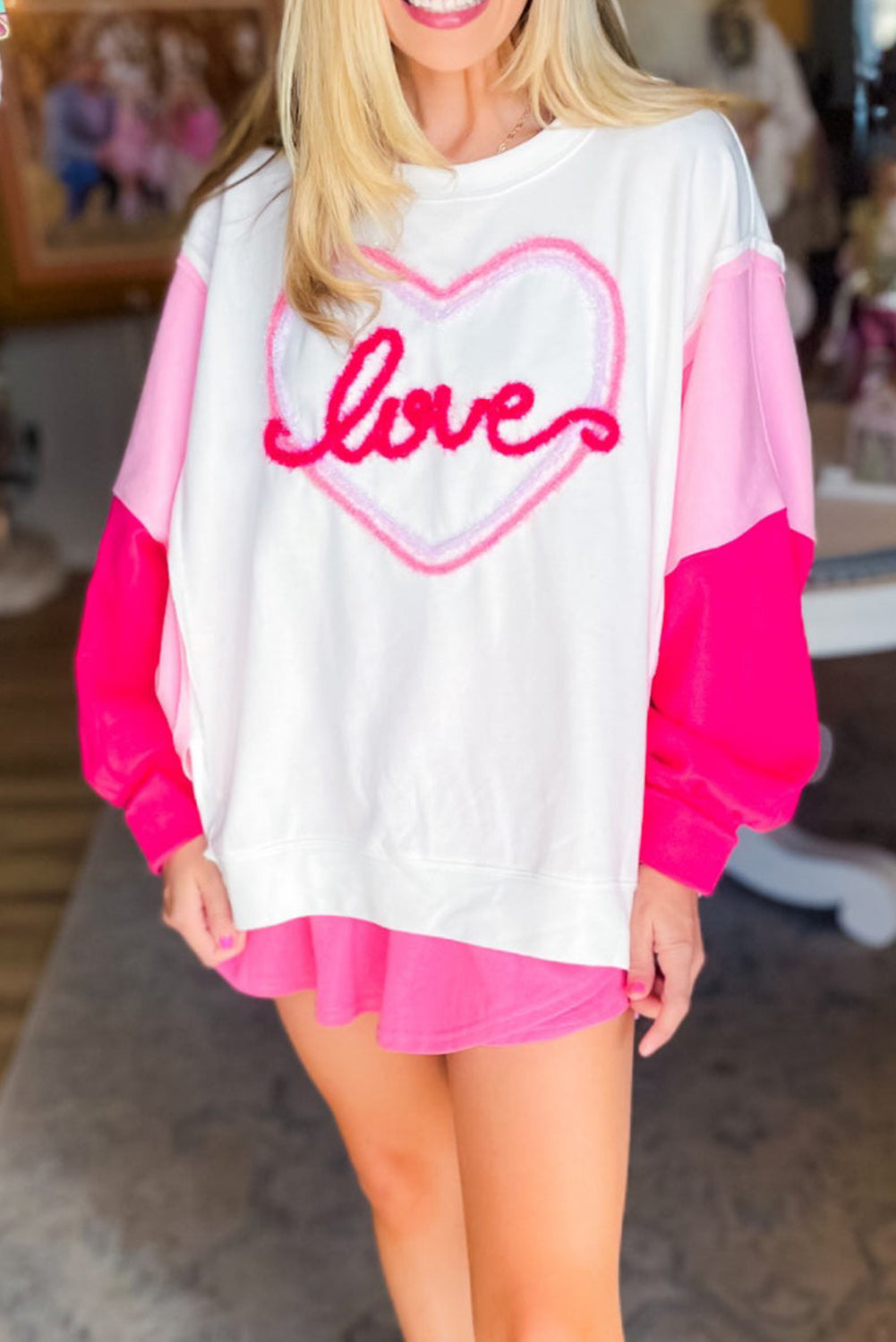 Love Heart Tinsel Sweatshirt