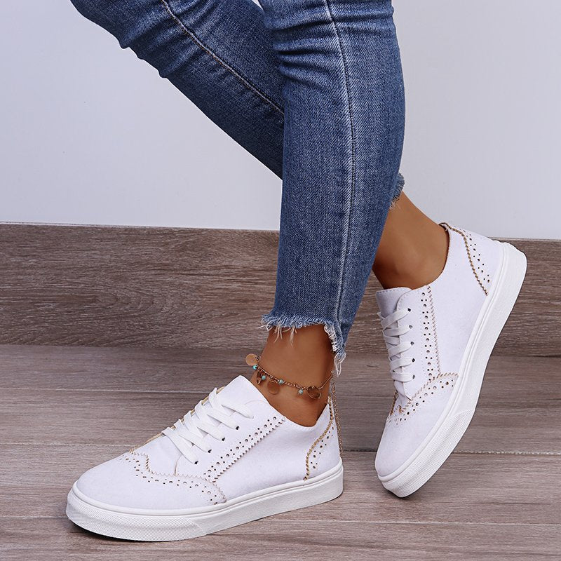 Lace-Up Flat Sneakers