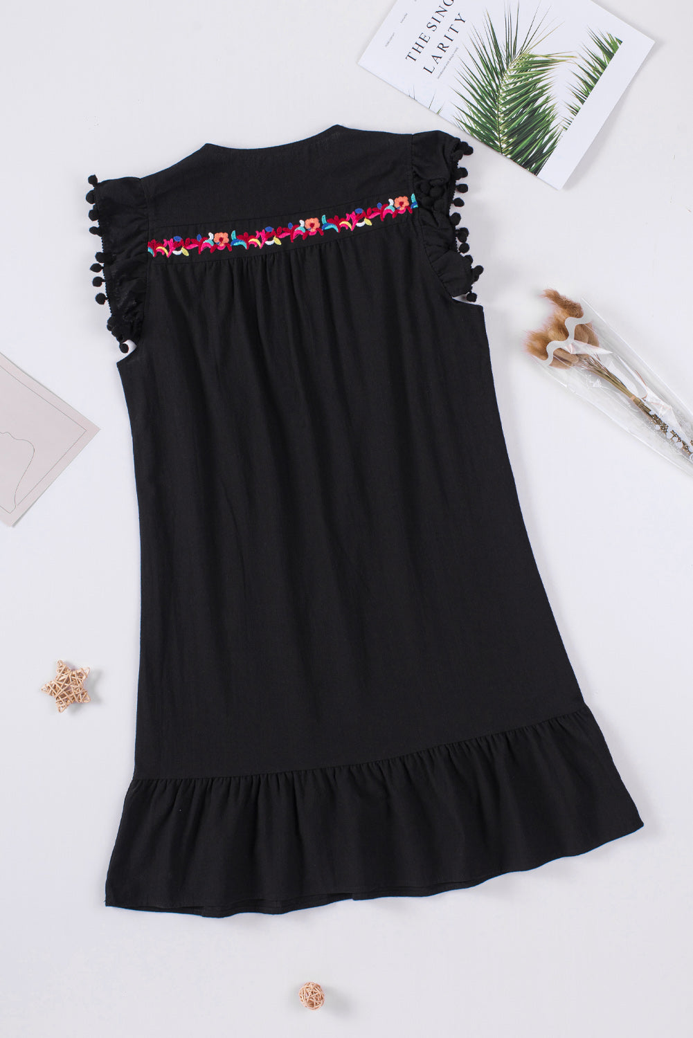 Black Pom Pom Dress