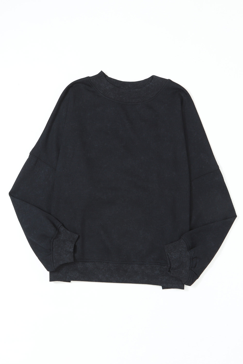 Basic Drop Shoulder Crew Neck Pullover Sweatshirt