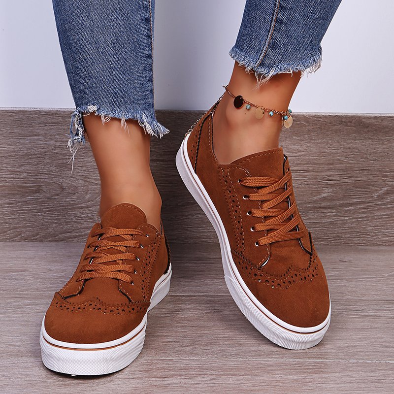 Lace-Up Flat Sneakers