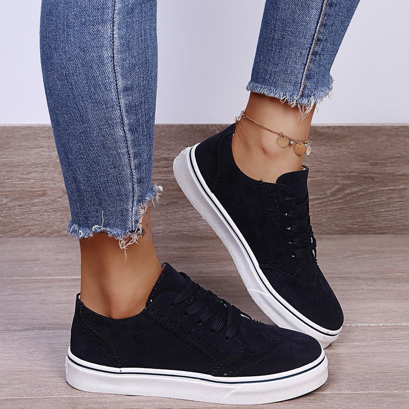 Lace-Up Flat Sneakers