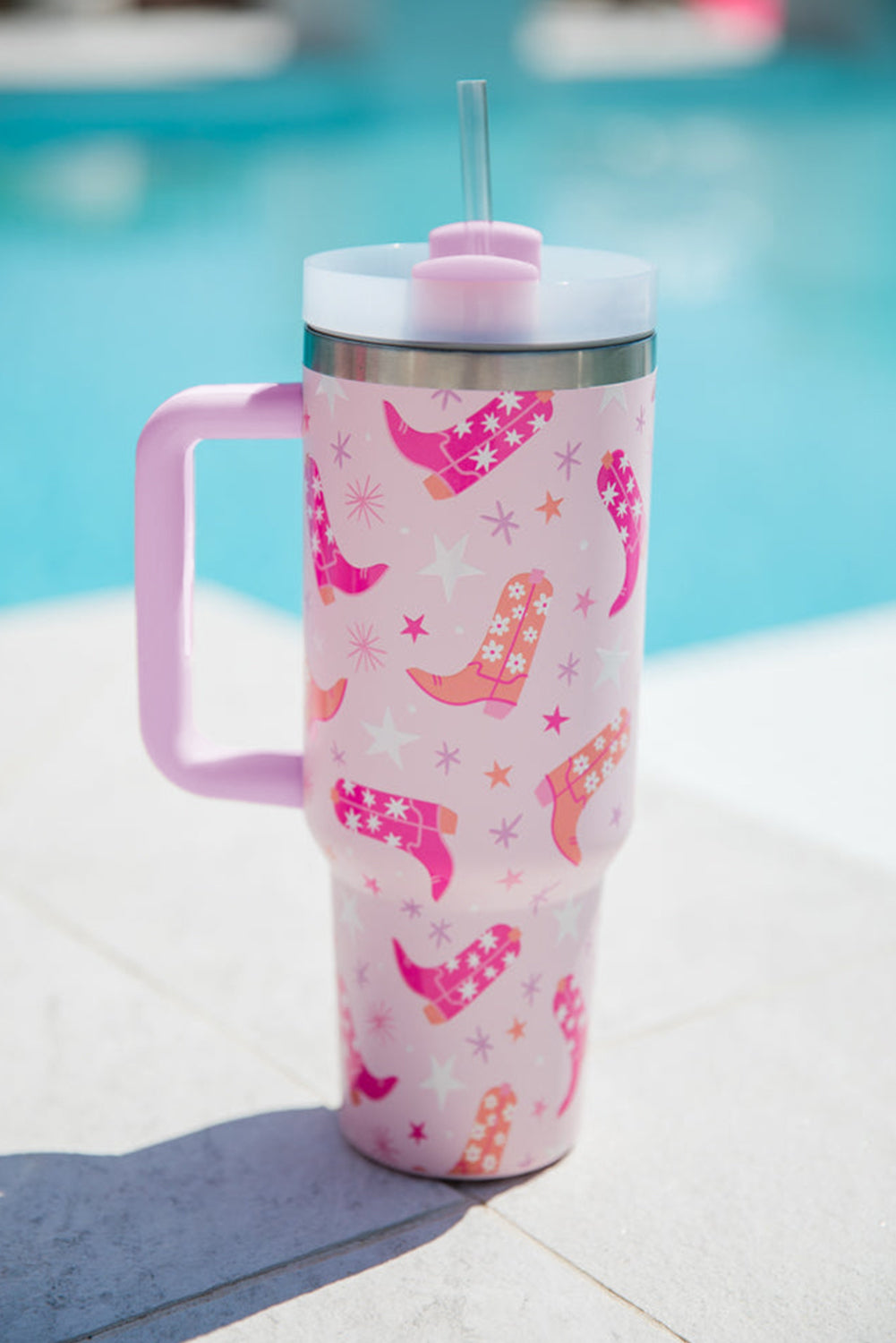 Star Boot Print Tumbler with Straw 40oz