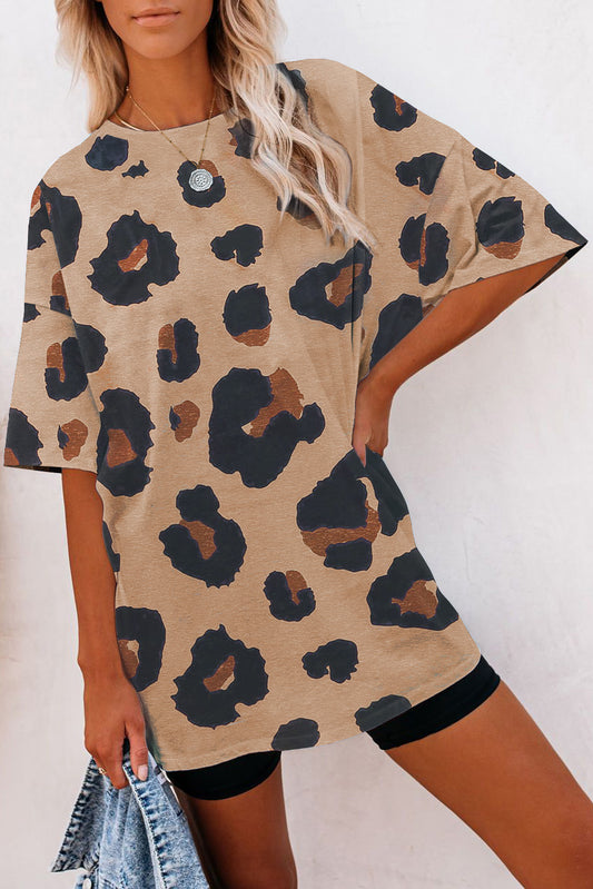 Oversized Leopard Boyfriend Style T-Shirt