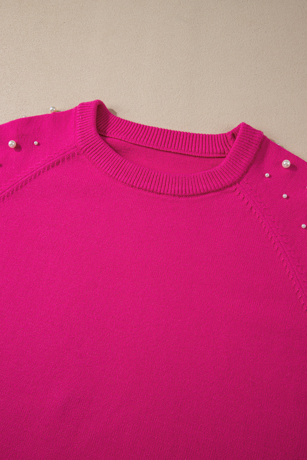 Plus Size Strawberry Pink Pearl Sweater