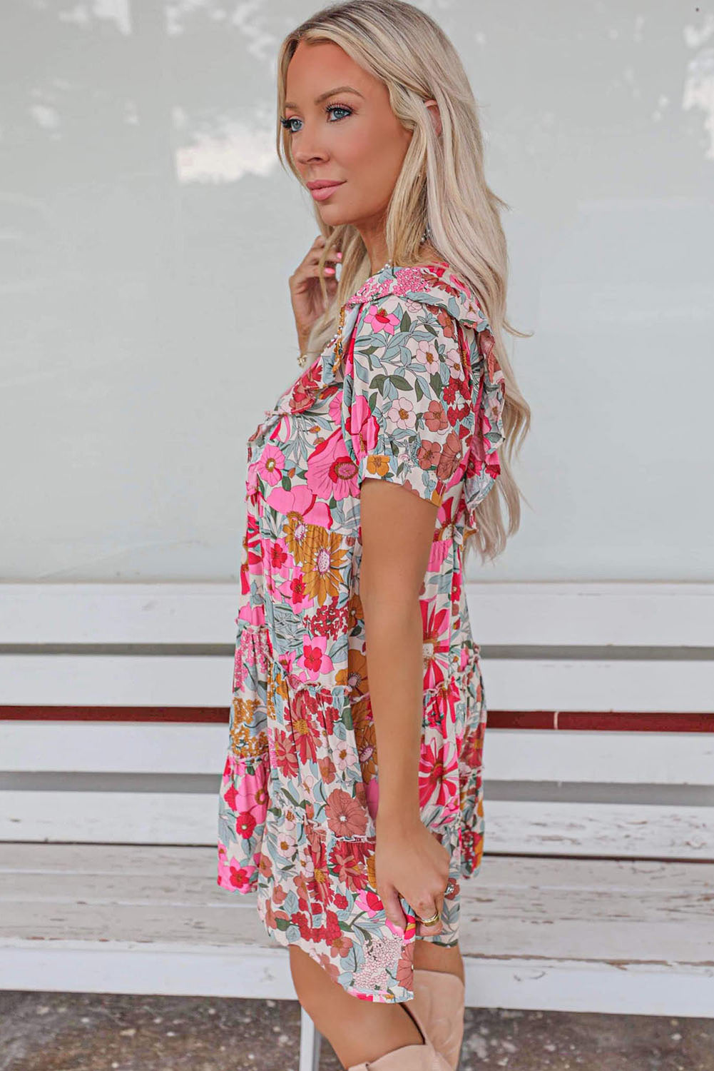 Floral Tiered Shift Dress