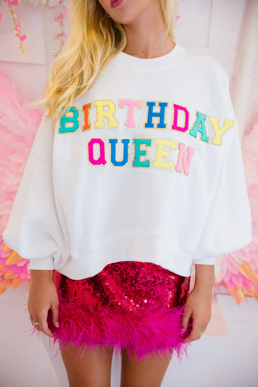 BIRTHDAY QUEEN Sleeve Sweatshirt