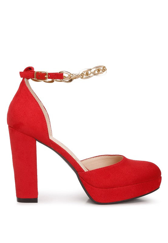 Inigo Interchangeable Ankle Strap Platform Heels