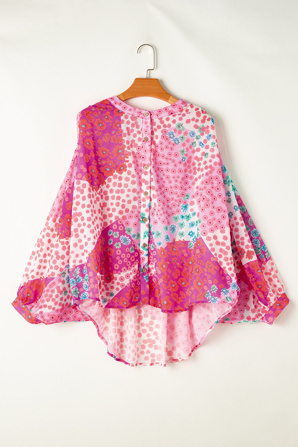 Floral Print Dolman Sleeve Blouse