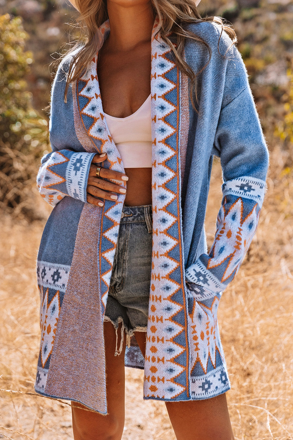 Blue Aztec Cardigan