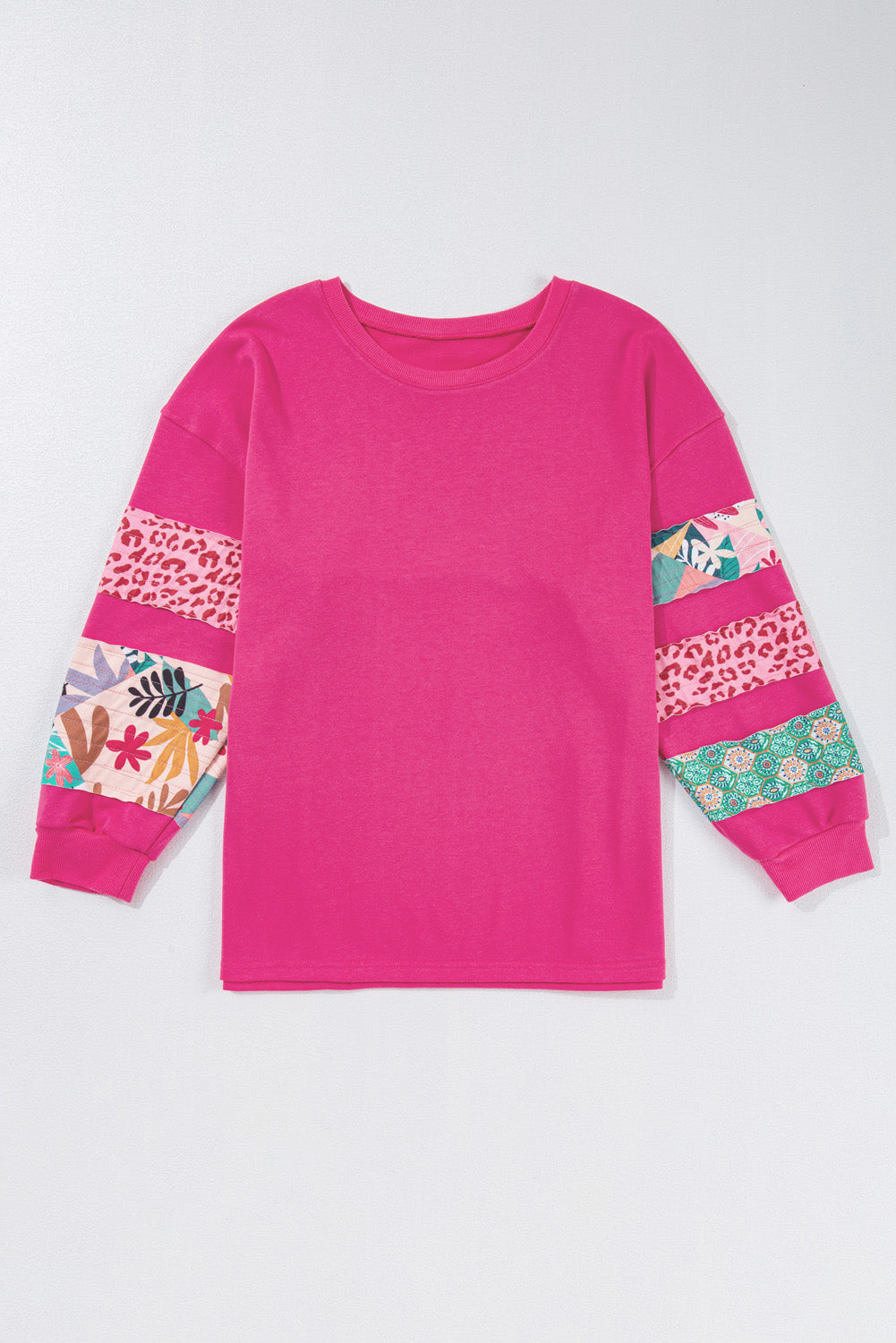 Plus Size Patchwork Sweatshirt