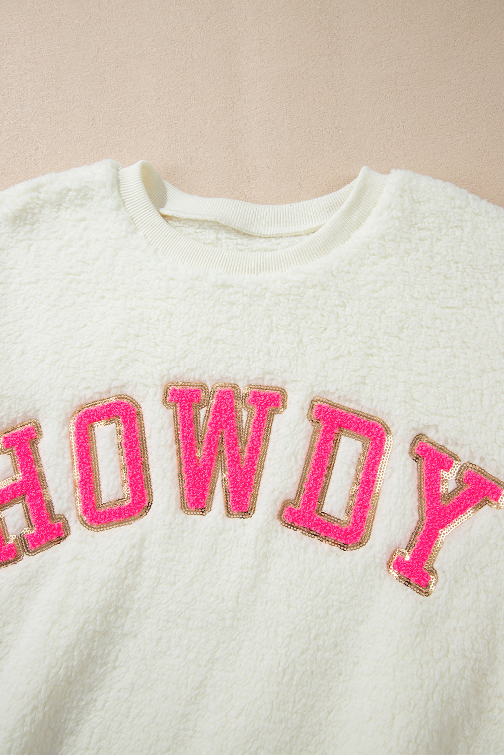 Sherpa HOWDY Patched Pullover Sweatshirt