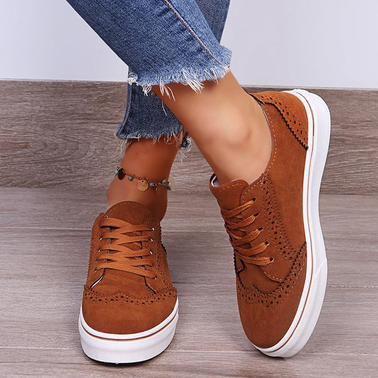 Lace-Up Flat Sneakers