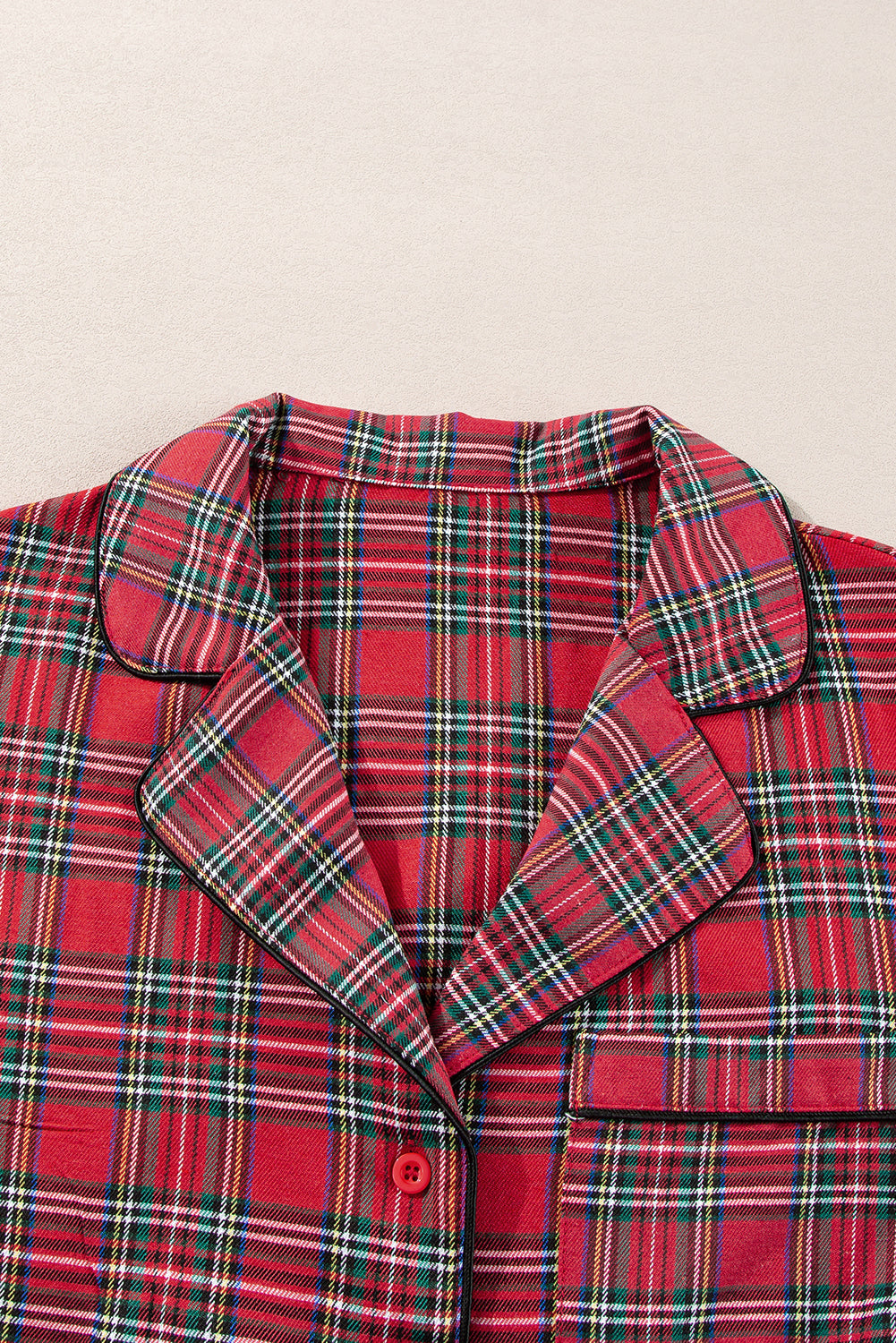 Plus Size Red Plaid Pajama Set